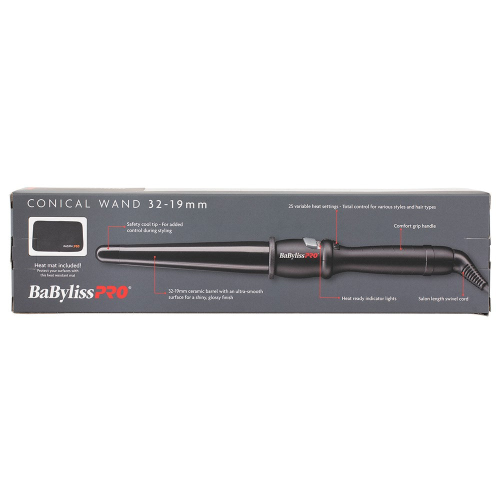 BaByliss PRO Ceramic Black Conical - 19-32mm Back